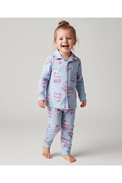 Bonfino 100% Cotton Full Sleeves Night Suit with Cake Slice Print - Nantucket...