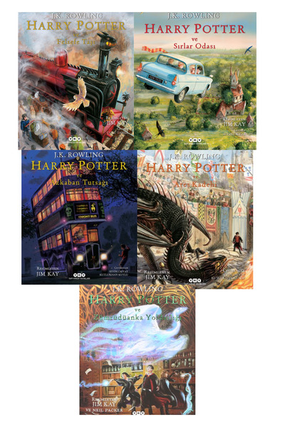 Yapı Kredi Yayınları HARRY POTTER RESİMLİ CİLTLİ KİTAPLAR 5'Lİ SET+KRAFTDEFTE...