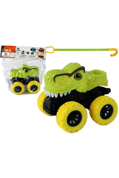 LeanToys Tyrannosaurus Rex off-road vehicle pusher green rubber wheels