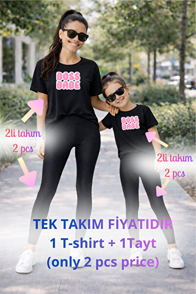 genosha Mother Daughter Mama Min Toparlayıcı Tayt T-Shirt Combination Single ...