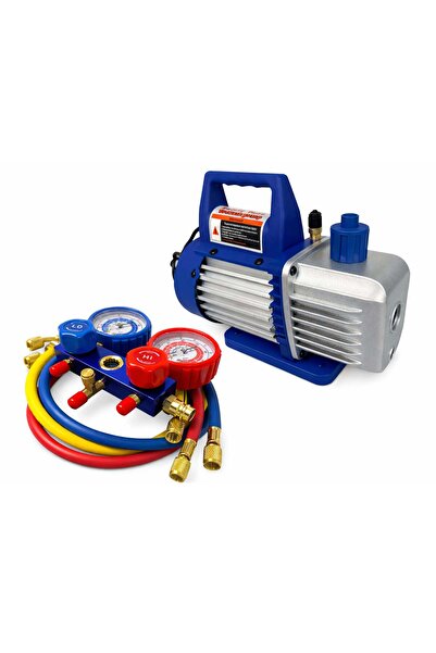 GEBOTOOLS POMPA VID VACUUM AER CONDITIONAT CU O ETAPA MANOMETRU CU 2 PORTURI ...