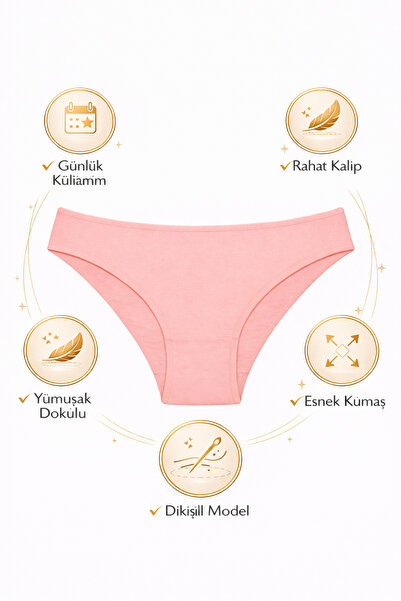 PRUSA İÇ GİYİM Kadın Bikini Külot – Basic Günlük İç Çamaşırı, Rahat Kalıp