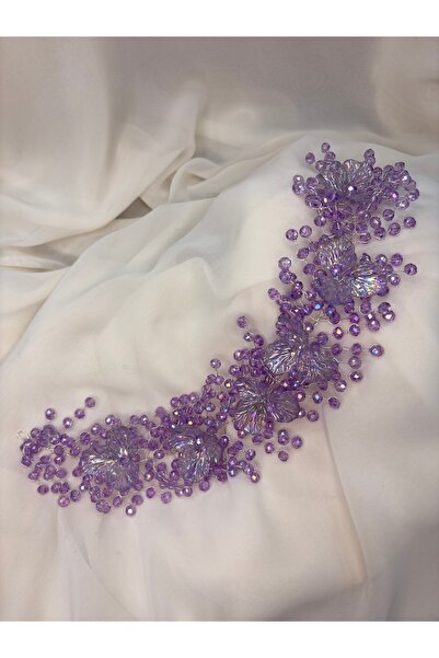 florista atelier Lila Nişan Tacı kristal saç aksesuarı nişan aksesuarı