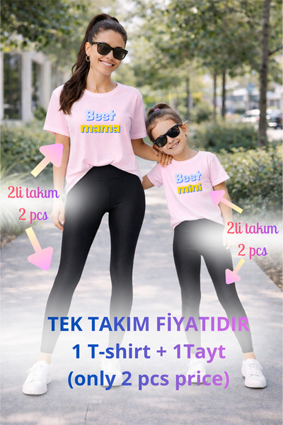 genosha Mother Daughter Mama Min Toparlayıcı Tayt T-Shirt Combination Single ...