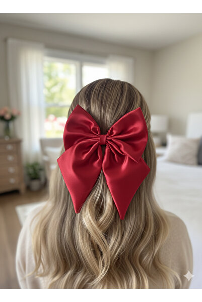 Irmak Kırmızı Büyük Fiyonk klipsli toka