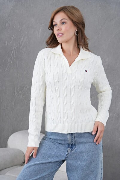 Park Karon سترة تريكو نسائية بياقة بولو 8610