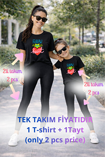 genosha Mother Daughter Mama Min Toparlayıcı Tayt T-Shirt Combination Single ...