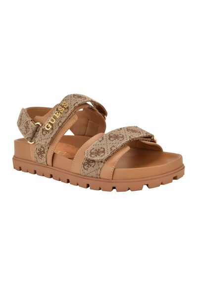 Guess صندل مزين بزخارف فلوريزي مع إغلاق بخطاف وحلقة