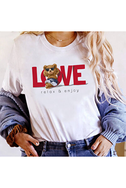 Kartier Tricou Dama Alb Love Relax And Enjoy