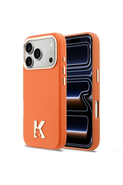 Karl Lagerfeld Karl Head Logo MagSafe iPhone 17 Pro Max Case Orange