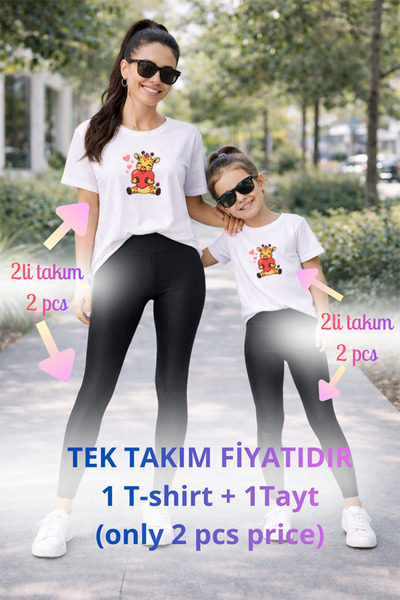 genosha Mother Daughter Mama Min Toparlayıcı Tayt T-Shirt Combination Single ...