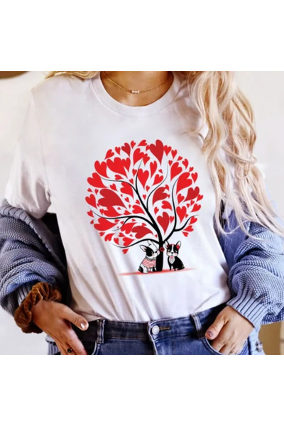 Kartier Tricou Dama Alb Tree of Puppy Love