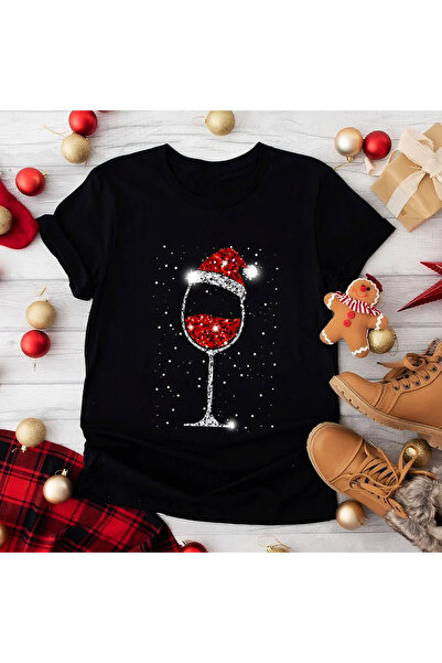 Kartier Tricou Dama Negru Festive Wine