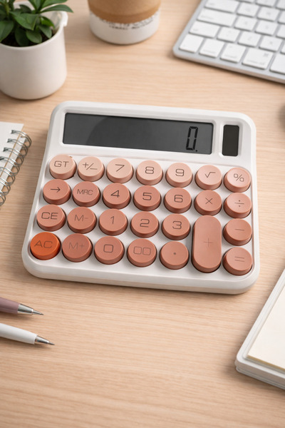 Comprox Beyaz Pinterest Renkli Güneş enerjili Hesap Makinesi