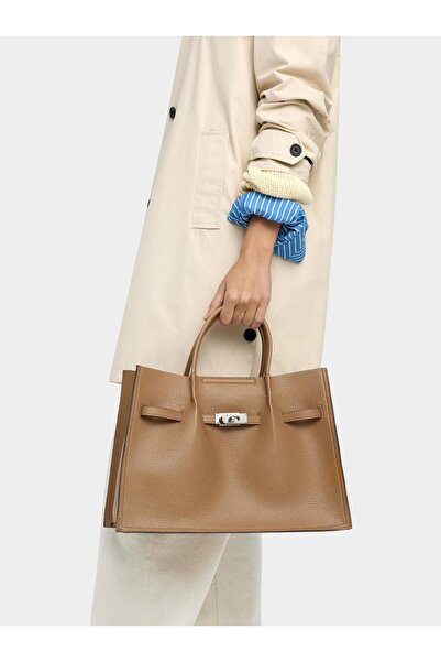 PARFOIS Kadın Kemerli Dokulu Tote Çanta