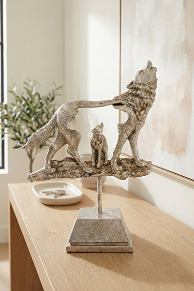 bakan hediyelik ASENA Anne Kurt ve Yavru Heykeli Standlı Polyester Biblo Masa...