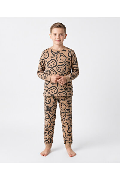 Primo Gino 100% Cotton Knit Full Sleeves Co-ords Night Suit with Smiley Print...