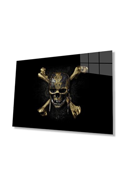 idealizbiz Tablou din sticlă cu ilustrație craniu, sticlă temperată durabilă ...
