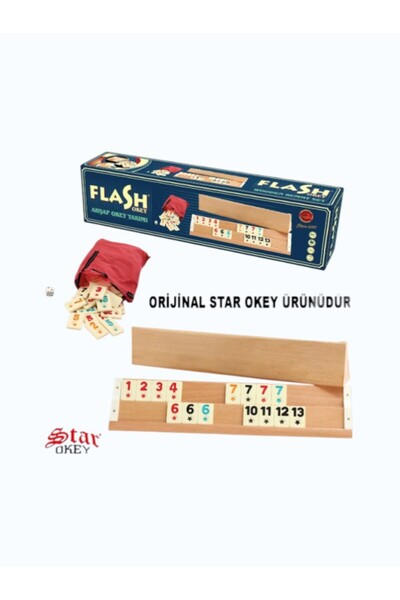 Safirs Star Flash Kahveci Ahşap Okey Takımı 4 Parça Kahverengi Oyun Seti Eğle...