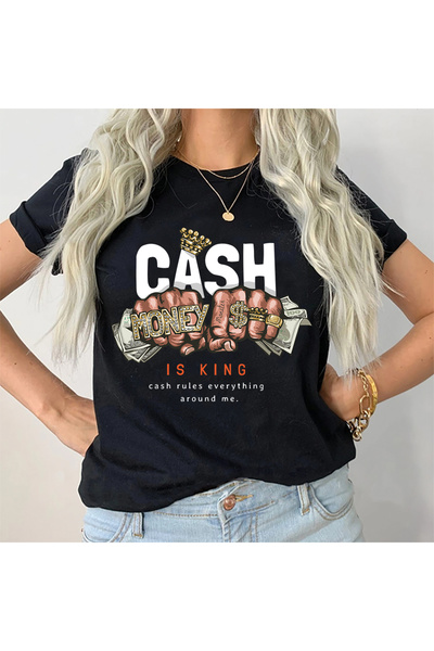 Kartier Tricou Dama Negru Money Is King