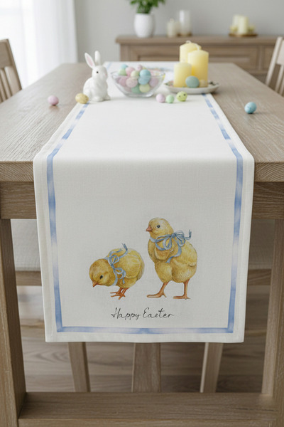 Markaev Happy Easter Cotton Table Runner 0106– 50X150 cm