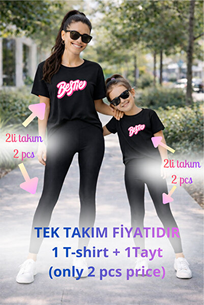 genosha Mother Daughter Mama Min Toparlayıcı Tayt T-Shirt Combination Single ...