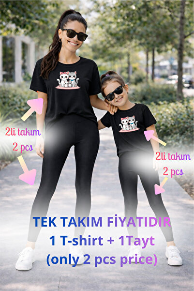 genosha Mother Daughter Mama Min Toparlayıcı Tayt T-Shirt Combination Single ...