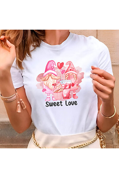 Kartier Women's T-shirt White Sweet love