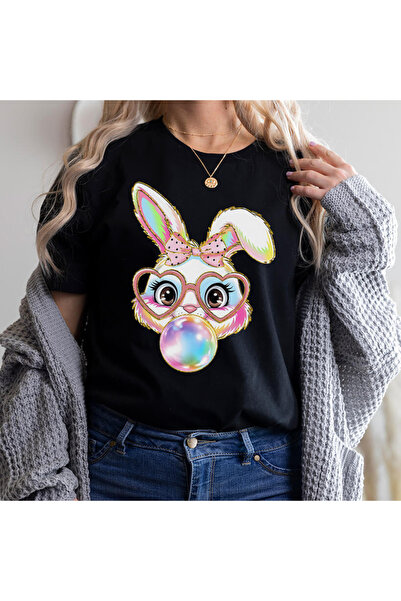 Kartier Tricou Dama Negru Bubblegum Bunny