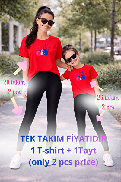 genosha Mother Daughter Mama Min Toparlayıcı Tayt T-Shirt Combination Single ...