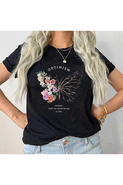 Kartier Tricou Dama Negru Optimism