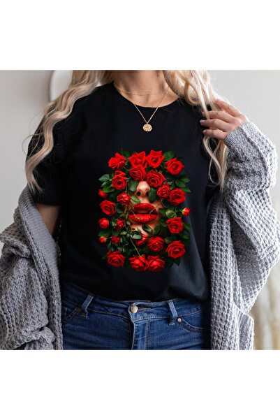 Kartier Tricou Dama Negru Rose Beauty Dream