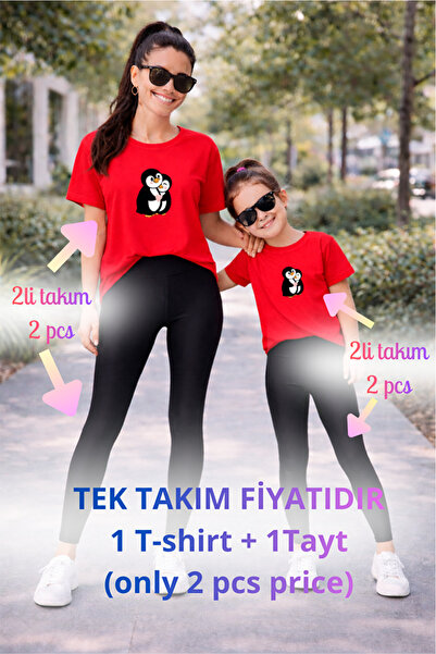 genosha Mother Daughter Mama Min Toparlayıcı Tayt T-Shirt Combination Single ...