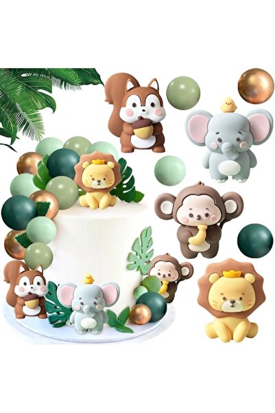 DELPI Jungle Animals Cake Decoration Set - 24 Pieces