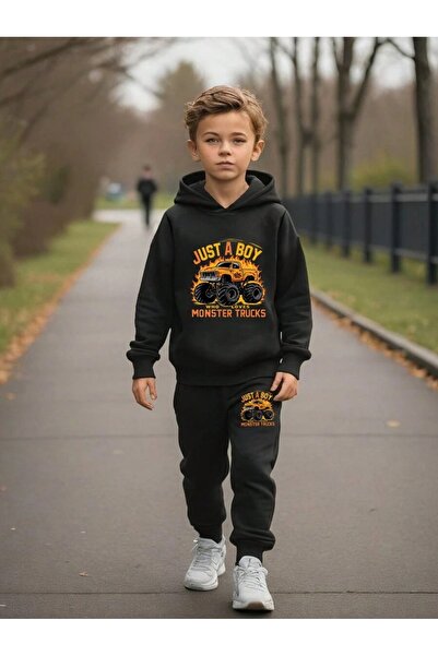 SVART WEAR Set de trening cu glugă și imprimeu Monster Trucks, bluză și panta...