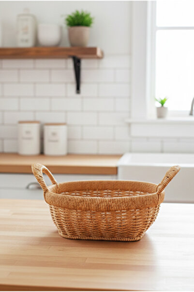 FH finehome سلة ميرا راتان مستديرة بمقابض