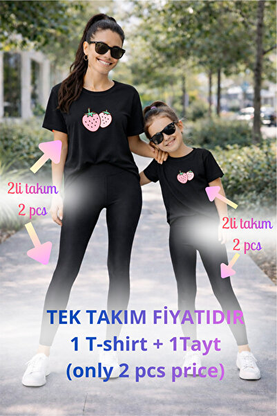 genosha Mother Daughter Mama Min Toparlayıcı Tayt T-Shirt Combination Single ...