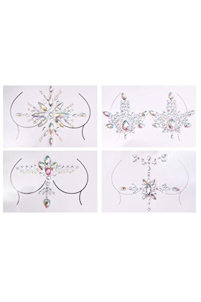 DELPI Set of 4 Adhesive Rhinestones for Décolleté and Body
