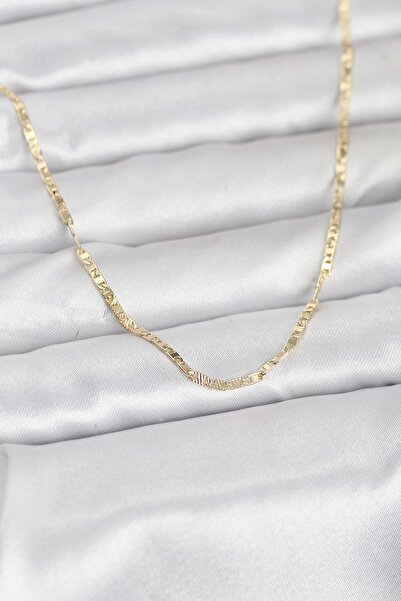 Twin Store Cm 1 Gold Rk Flat Chain Model 60 cm Women's Necklace