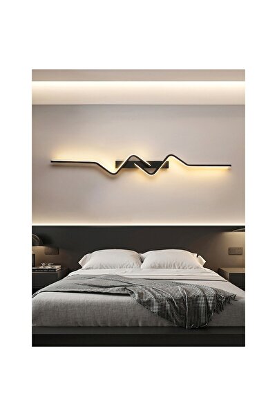 LightPlanet Lampă de perete cu bandă LED neagră de 120 cm, 3 temperaturi de c...