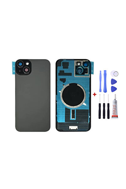 Yedcom Iphone 15 PLUS Siyah Uyumlu Full Nfc ve Demirli Uyumlu Arka Cam Kapak ...