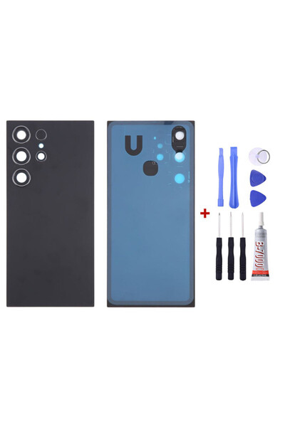 Yedcom Samsung S24 ULTRA Titanyum Siyah Uyumlu Arka Cam Kapak Pil Kapağı Tami...