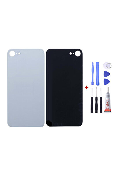 Yedcom Iphone SE 2020 Beyaz Uyumlu Arka Cam Kapak Pil Kapağı Tamir Set Beraber