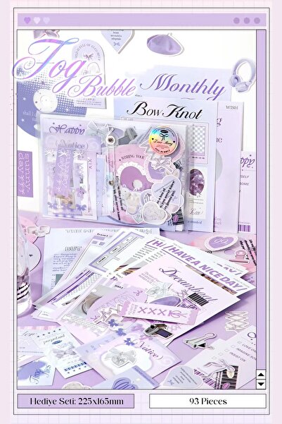 Buka Shops Набір журналу та альбому для вирізок — 101 штука фіолетових наклей...