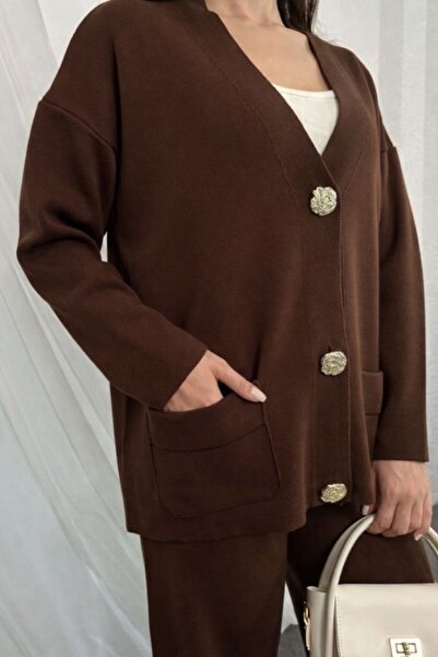 ikomteks Buttoned Knitwear Double Set