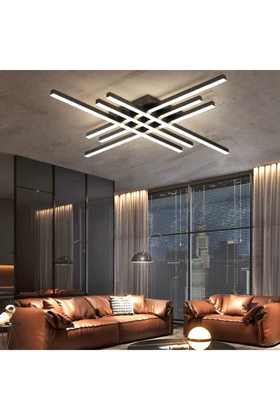 edc Lustra LED 6 Modern LINES Black Echivalent 600W Telecomanda