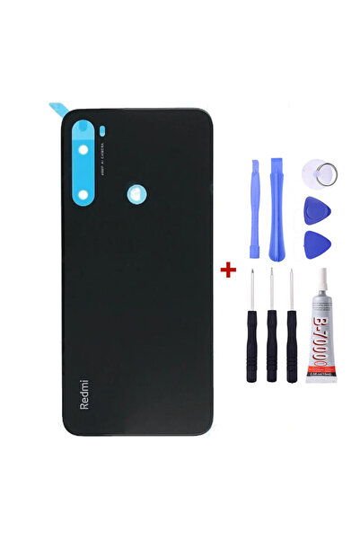 Yedcom Xiaomi Redmi Note 8 Siyah Arka Kapak Arka Cam Pil Kapağı Tamir Setli