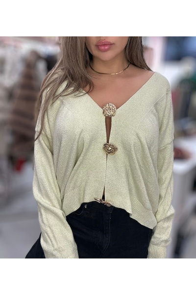 Brielle Gold Sweater with Special Buttons 8395