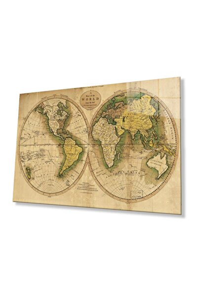 idealizbiz Harta Lumii Vechiului Monde, sticlă temperată de 4 mm, rezistentă,...