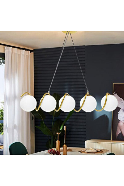 edc Lustra Abajur MAT GOLD Liniara 5xE27 Spiral MX165-5